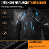 Black Summer Motorcycle Jacket | Approved + Back Protector