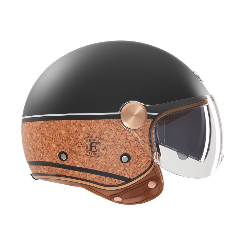 Casque Jet Smart II Deck Noir Mat/Liège — EXKLUSIV - LE PRATIQUE DU MOTARD