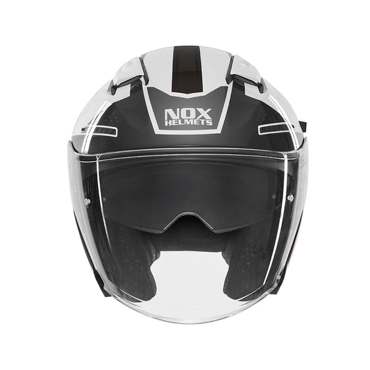 Casque Moto Jet N130 Ekto Blanc Noir | NOX - LE PRATIQUE DU MOTARD