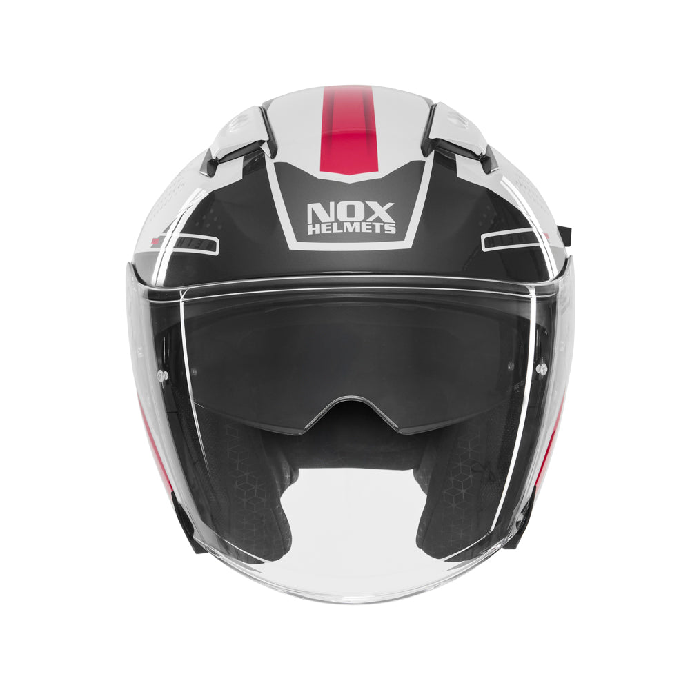 Casque Moto Jet N130 Ekto Blanc Rose | NOX - LE PRATIQUE DU MOTARD