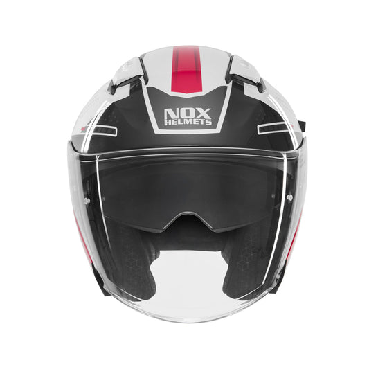 Casque Moto Jet N130 Ekto Blanc Rose | NOX - LE PRATIQUE DU MOTARD