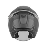 Casque Moto Jet N130 Ekto Noir Mat Argent | NOX - LE PRATIQUE DU MOTARD