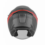 Casque Moto Jet N130 Ekto Noir Mat Rouge | NOX - LE PRATIQUE DU MOTARD