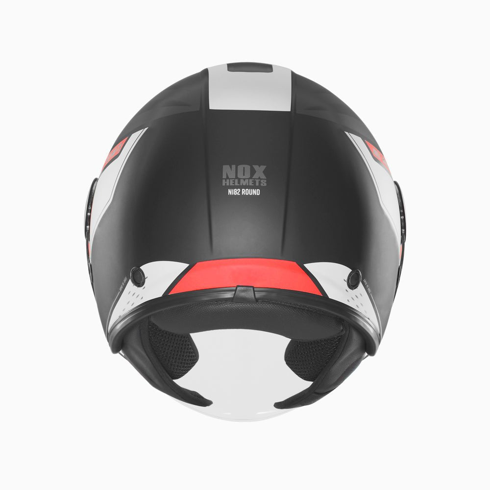 Casque Moto Jet N182 Round Noir Mat Rouge | NOX - LE PRATIQUE DU MOTARD