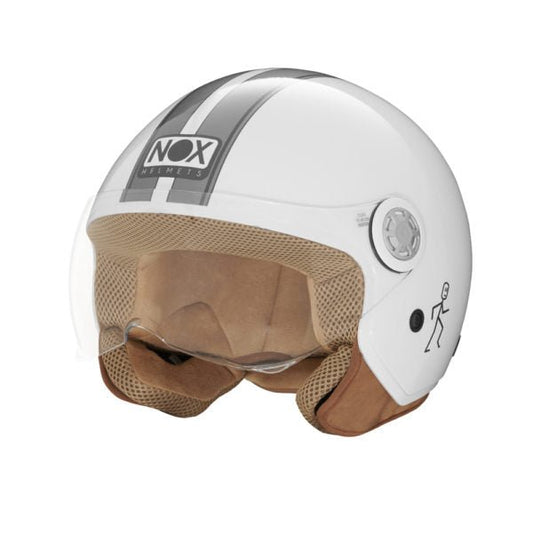Casque Moto Jet N210 EVO Blanc Titanium | NOX - LE PRATIQUE DU MOTARD