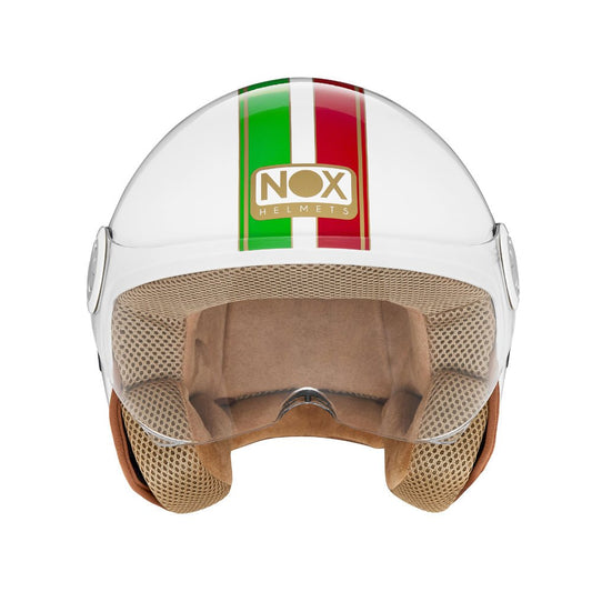 Casque Moto Jet N210 EVO Blanc Italie | NOX - LE PRATIQUE DU MOTARD