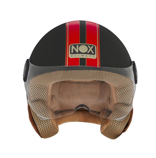 Casque Moto Jet N210 EVO Noir Mat Rouge | NOX - LE PRATIQUE DU MOTARD