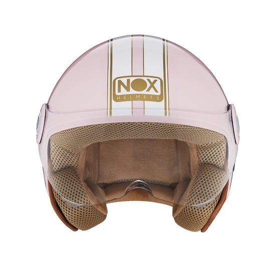 Casque Moto Jet N210 EVO Rose Pastel Blanc | NOX - LE PRATIQUE DU MOTARD