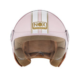 Casque Moto Jet N210 EVO Rose Pastel Blanc | NOX - LE PRATIQUE DU MOTARD