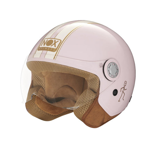 Casque Moto Jet N210 EVO Rose Pastel Blanc | NOX - LE PRATIQUE DU MOTARD