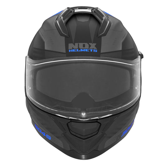 Casque Moto Intégral N304S Carver Noir Mat Bleu | NOX - LE PRATIQUE DU MOTARD