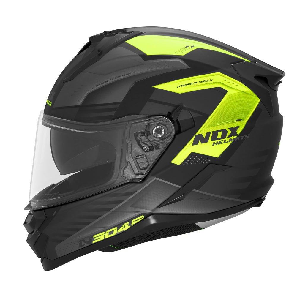 Casque Moto Intégral N304S Carver Noir Mat Jaune | NOX - LE PRATIQUE DU MOTARD