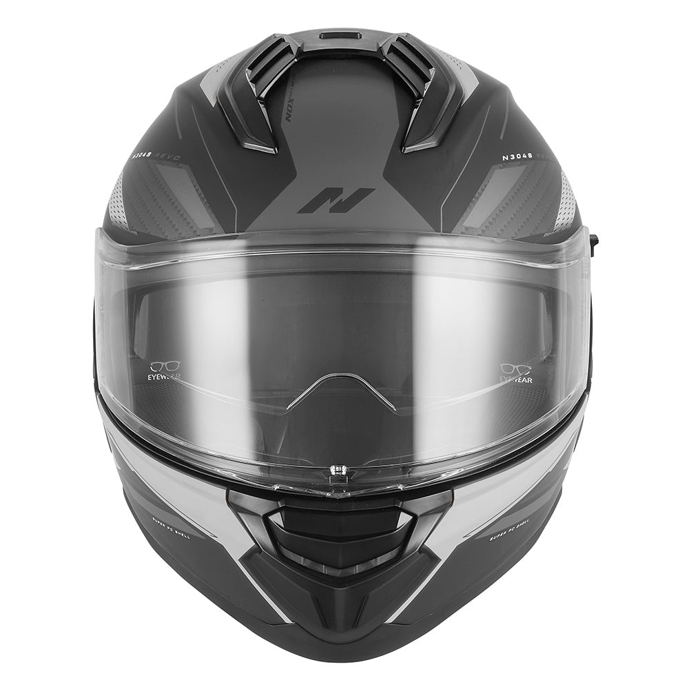 Casque Moto Intégral N304 - S Revo Noir Mat Argent | NOX - LE PRATIQUE DU MOTARD