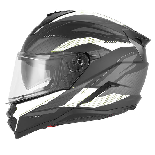 Casque Moto Intégral N304 - S Revo Noir Mat Blanc | NOX - LE PRATIQUE DU MOTARD