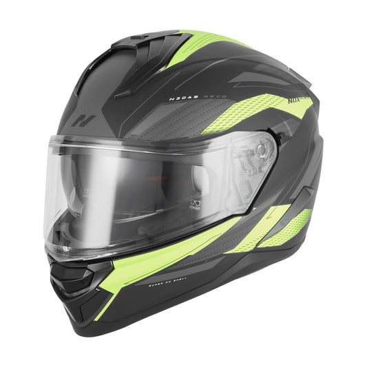 Casque Moto Intégral N304 - S Revo Noir Mat Jaune | NOX - LE PRATIQUE DU MOTARD