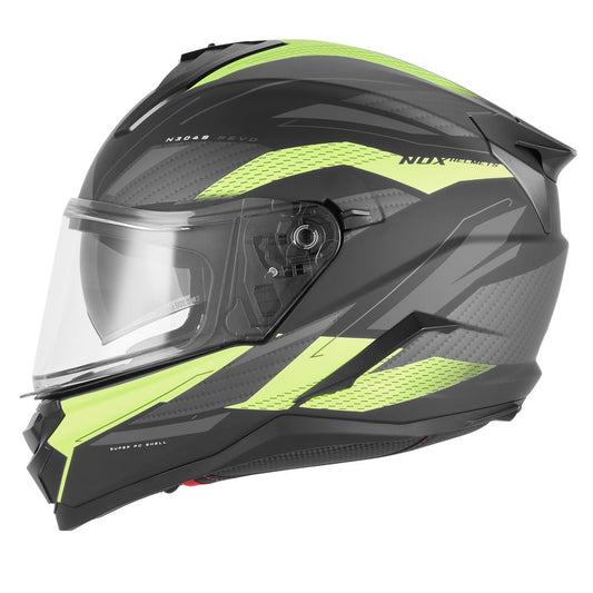 Casque Moto Intégral N304 - S Revo Noir Mat Jaune | NOX - LE PRATIQUE DU MOTARD