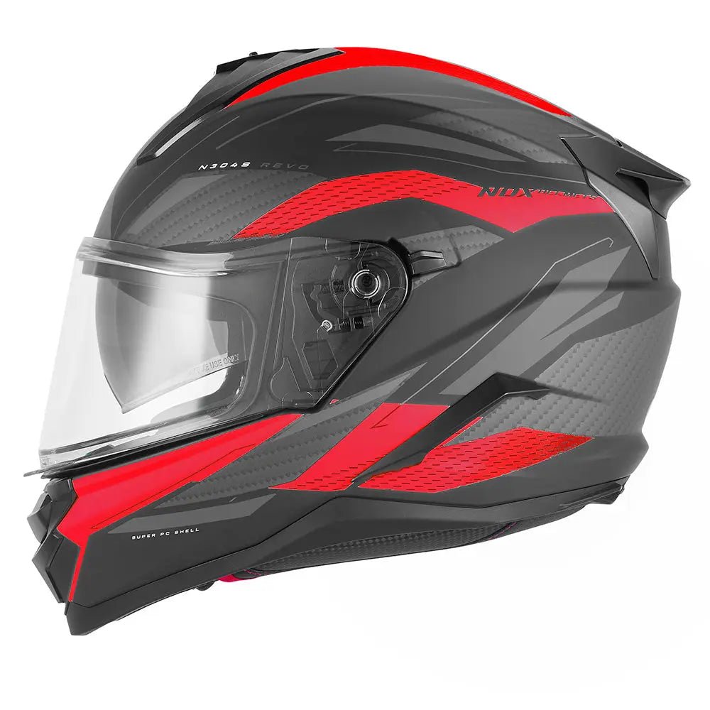 Casque Moto Intégral N304 - S Revo Noir Mat Rouge | NOX - LE PRATIQUE DU MOTARD