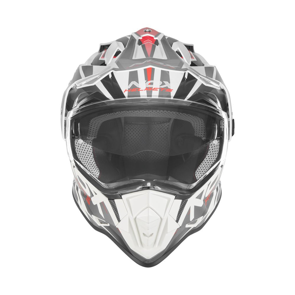Casque Moto Cross N312 Track Blanc Rouge | NOX - LE PRATIQUE DU MOTARD