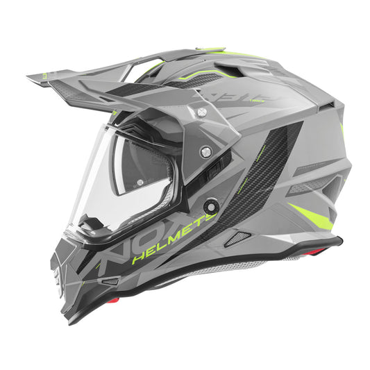 Casque Moto Cross N312 Track Gris Nardo Jaune Fluo | NOX - LE PRATIQUE DU MOTARD
