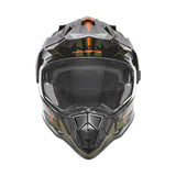 Casque Moto Cross N312 Track Kaki Mat Orange | NOX - LE PRATIQUE DU MOTARD