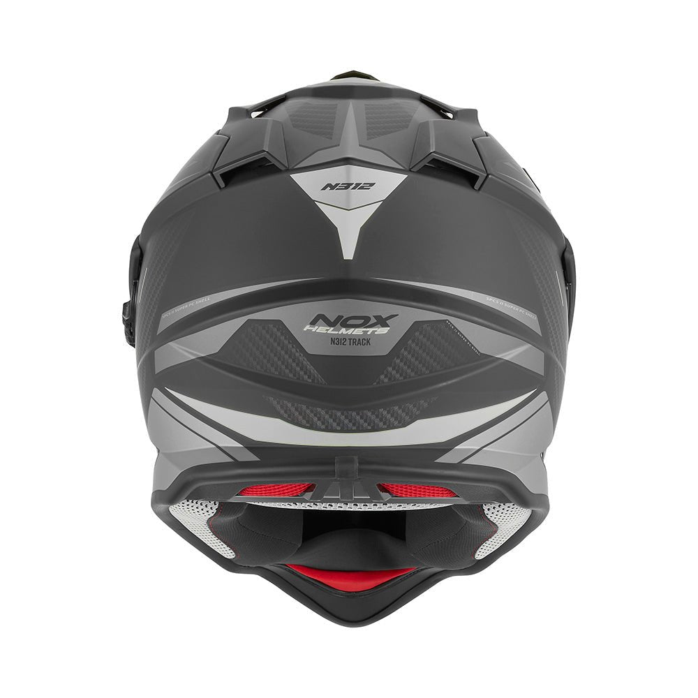 Casque Moto Cross N312 Track Noir Mat Argent | NOX - LE PRATIQUE DU MOTARD