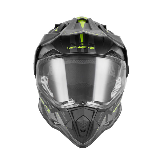 Casque Moto Cross N312 Track Noir Mat Jaune Fluo | NOX - LE PRATIQUE DU MOTARD