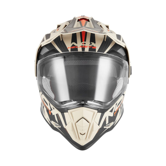 Casque Moto Cross N312 Track Sable Mat Orange | NOX - LE PRATIQUE DU MOTARD