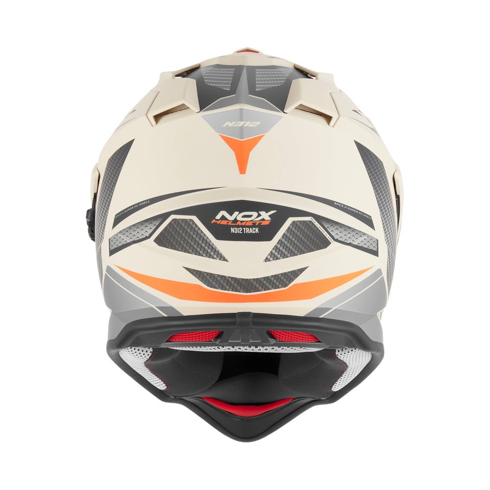 Casque Moto Cross N312 Track Sable Mat Orange | NOX - LE PRATIQUE DU MOTARD