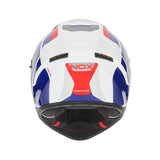 Casque Moto Intégral N402 Mentor Blanc Bleu Rouge | NOX - LE PRATIQUE DU MOTARD