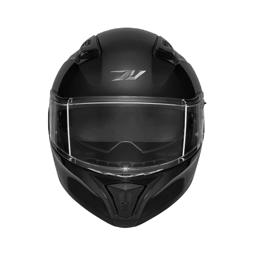 Face du casque intégral homologué ECE 22-06 NOX N402 noir brillant, visière transparente