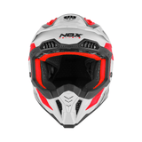 Casque Moto Cross N634 Storm Blanc Rouge | NOX - LE PRATIQUE DU MOTARD