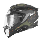 Casque Moto Modulable N967 Conquer Kaki Orange | NOX - LE PRATIQUE DU MOTARD