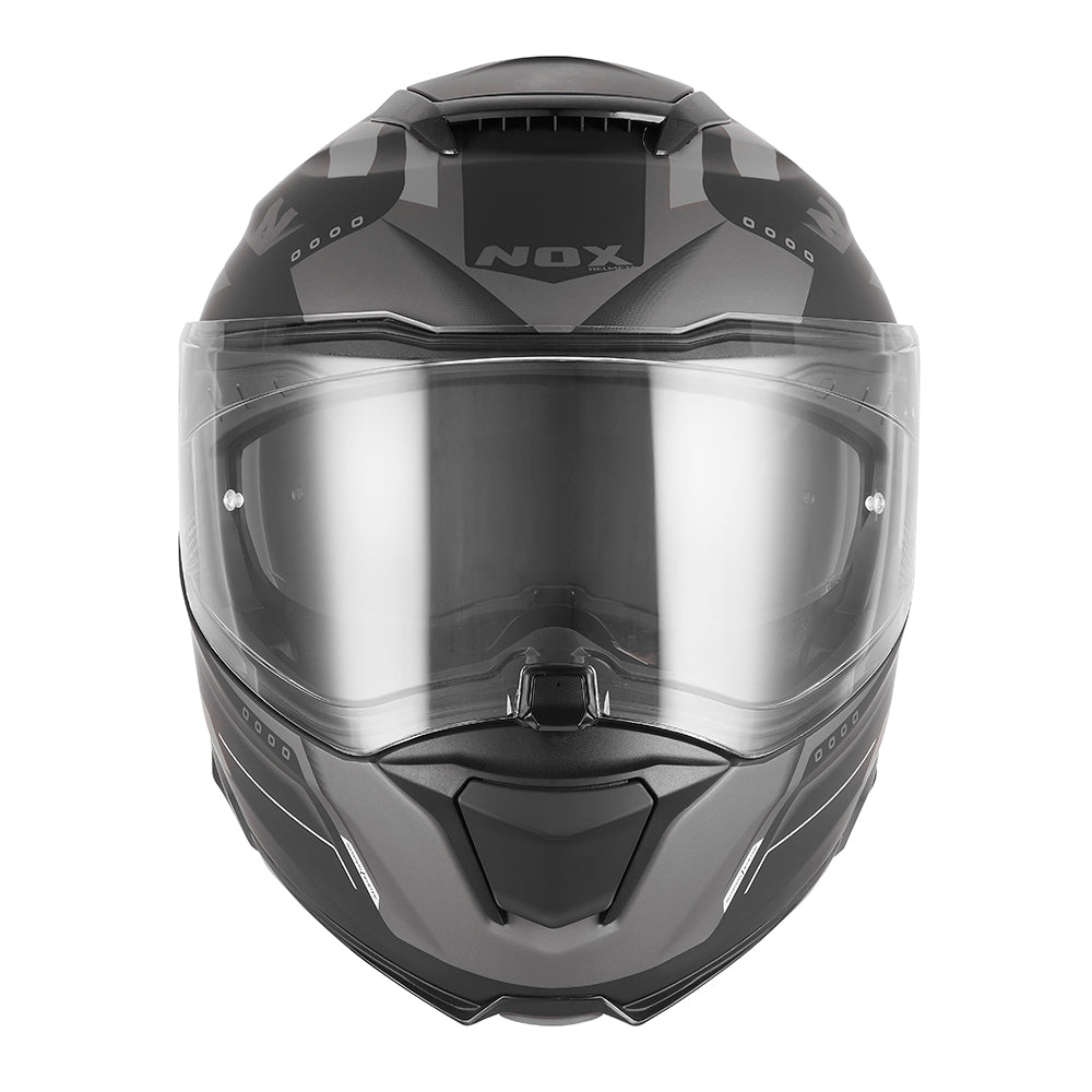 Casque Moto Modulable N967 Conquer Noir Mat Argent | NOX - LE PRATIQUE DU MOTARD