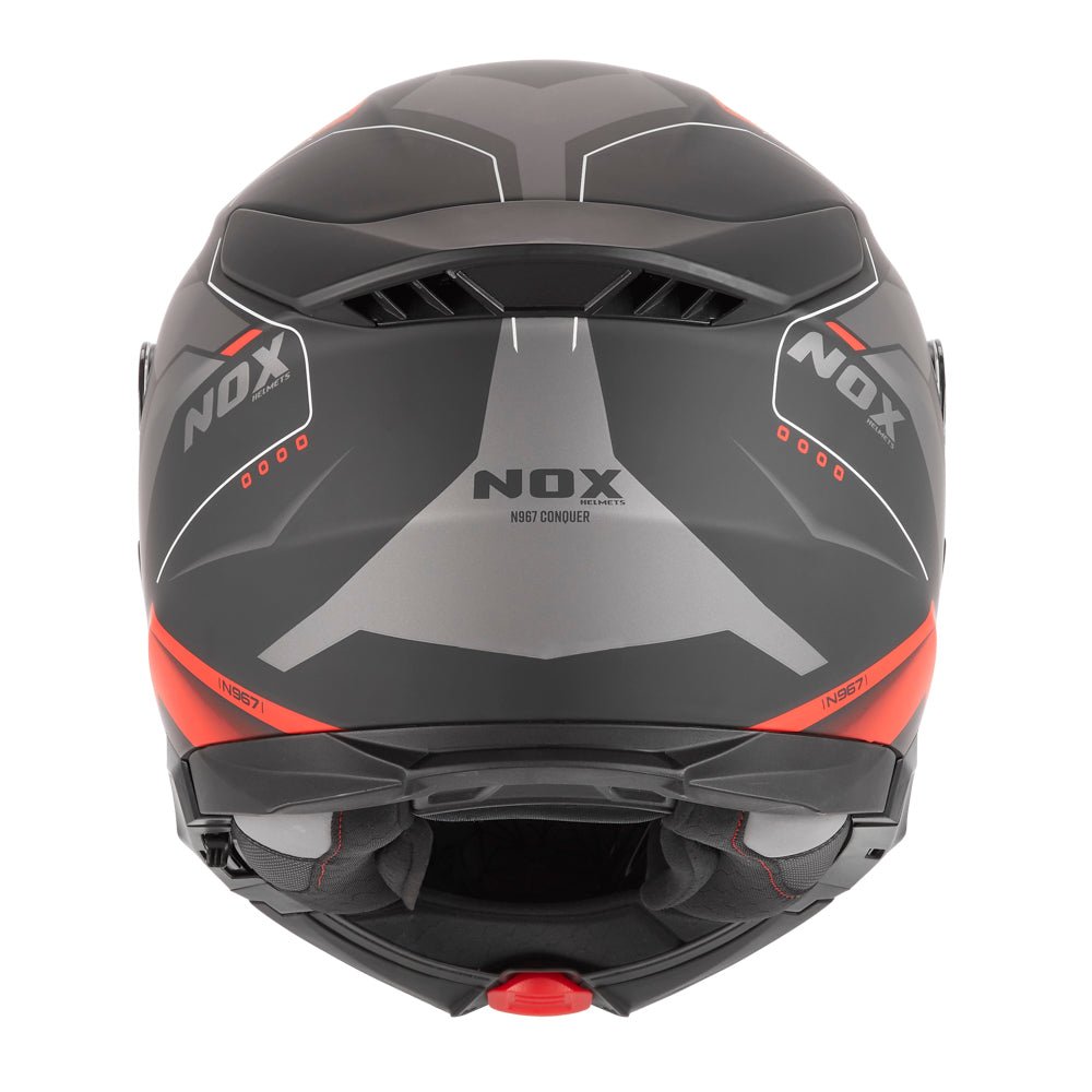 Casque Moto Modulable N967 Conquer Noir Mat Rouge | NOX - LE PRATIQUE DU MOTARD