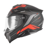 Casque Moto Modulable N967 Conquer Noir Mat Rouge | NOX - LE PRATIQUE DU MOTARD