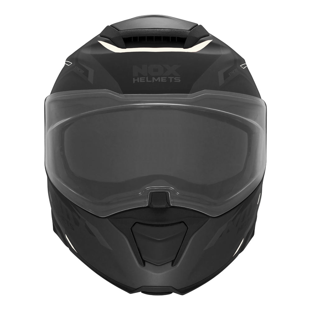 Casque Moto Modulable N967 Synchro Noir Mat Blanc | NOX - LE PRATIQUE DU MOTARD