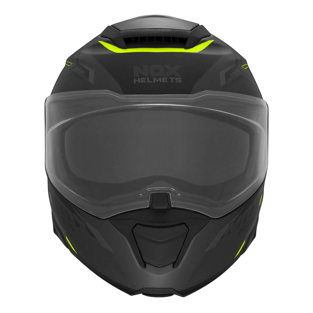Casque Moto Modulable N967 Synchro Noir Mat Jaune | NOX - LE PRATIQUE DU MOTARD