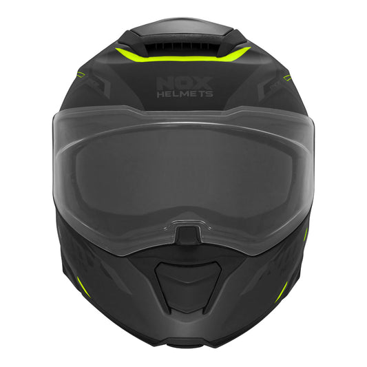 Casque Moto Modulable N967 Synchro Noir Mat Jaune | NOX - LE PRATIQUE DU MOTARD