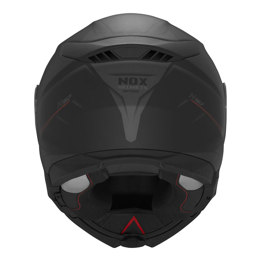 Casque Moto Modulable N967 Synchro Noir Mat Rouge | NOX - LE PRATIQUE DU MOTARD