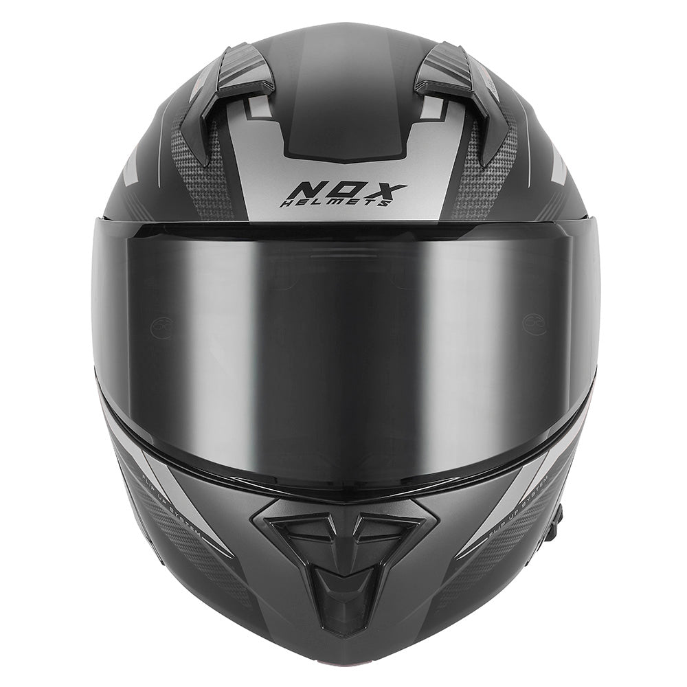 Casque Moto Modulable N968 Shift Noir Mat Argent | NOX - LE PRATIQUE DU MOTARD