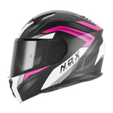 Casque Moto Modulable N968 Shift Noir Mat Blanc Rose | NOX - LE PRATIQUE DU MOTARD