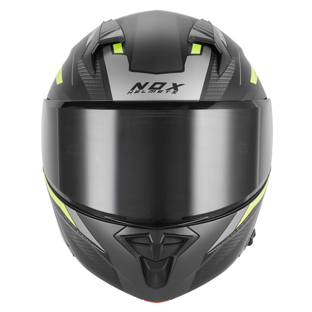 Casque Moto Modulable N968 Shift Noir Mat Jaune | NOX - LE PRATIQUE DU MOTARD