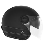 Casque Moto Jet Heritage Noir Mat Cuir Noir | NOX - LE PRATIQUE DU MOTARD