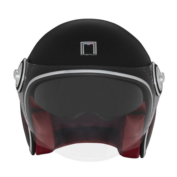 Casque Moto Heritage Line Noir Mat Rouge Blanc | NOX - LE PRATIQUE DU MOTARD