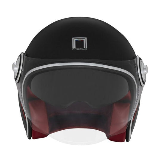 Casque Moto Heritage Line Noir Mat Rouge Blanc | NOX - LE PRATIQUE DU MOTARD