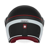 Casque Moto Heritage Line Noir Mat Rouge Blanc | NOX - LE PRATIQUE DU MOTARD
