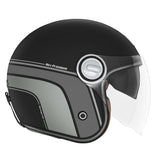 Casque Moto Heritage Line Noir Mat Titanium | NOX - LE PRATIQUE DU MOTARD