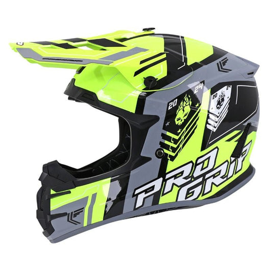 Casque Cross Adulte 3080 SPIRITS - Jaune Fluo/Gris - LE PRATIQUE DU MOTARD