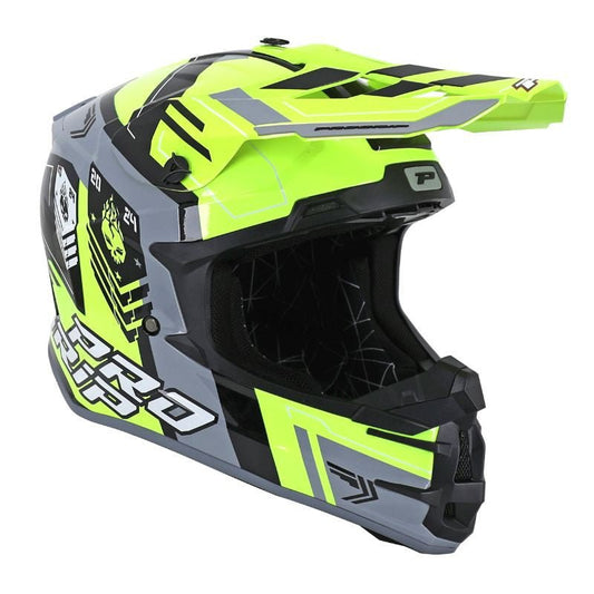 Casque Cross Adulte 3080 SPIRITS - Jaune Fluo/Gris - LE PRATIQUE DU MOTARD