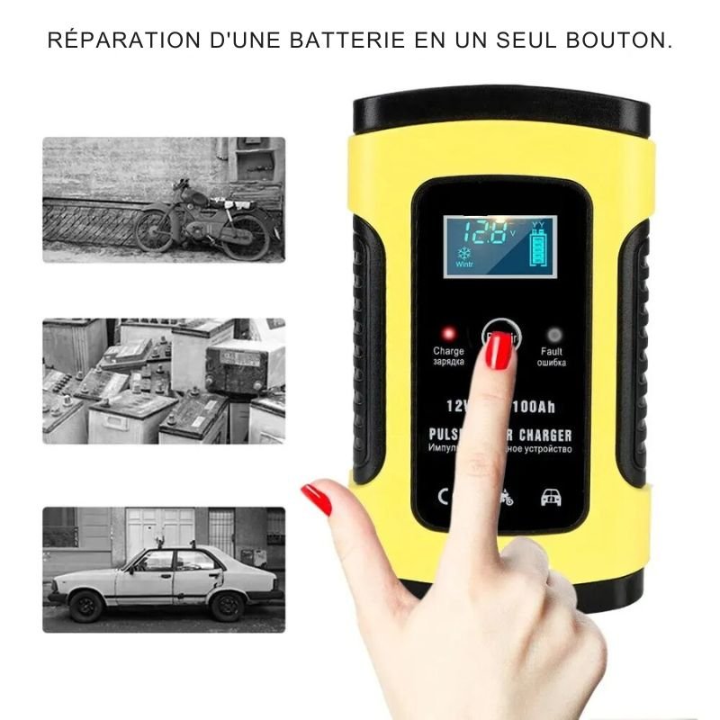 Chargeur batterie moto Automatique - 12V 6A - LE PRATIQUE DU MOTARD